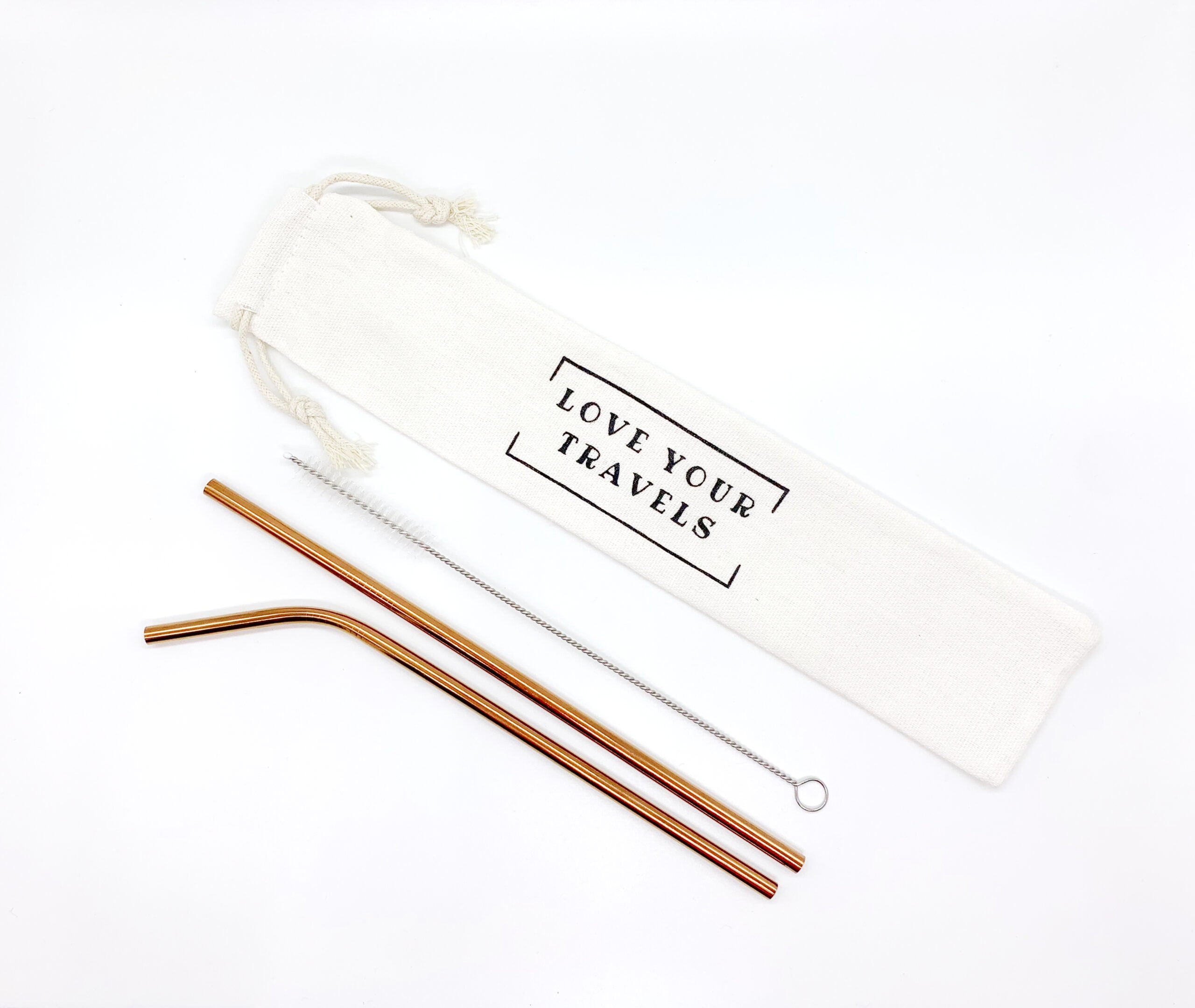 Rose Gold Stainless Steel Straws Love Your Travels – Love Shack Giftware