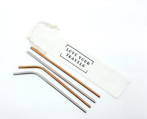 Stainless Steel Straw Set Love Your Travels – Love Shack Giftware
