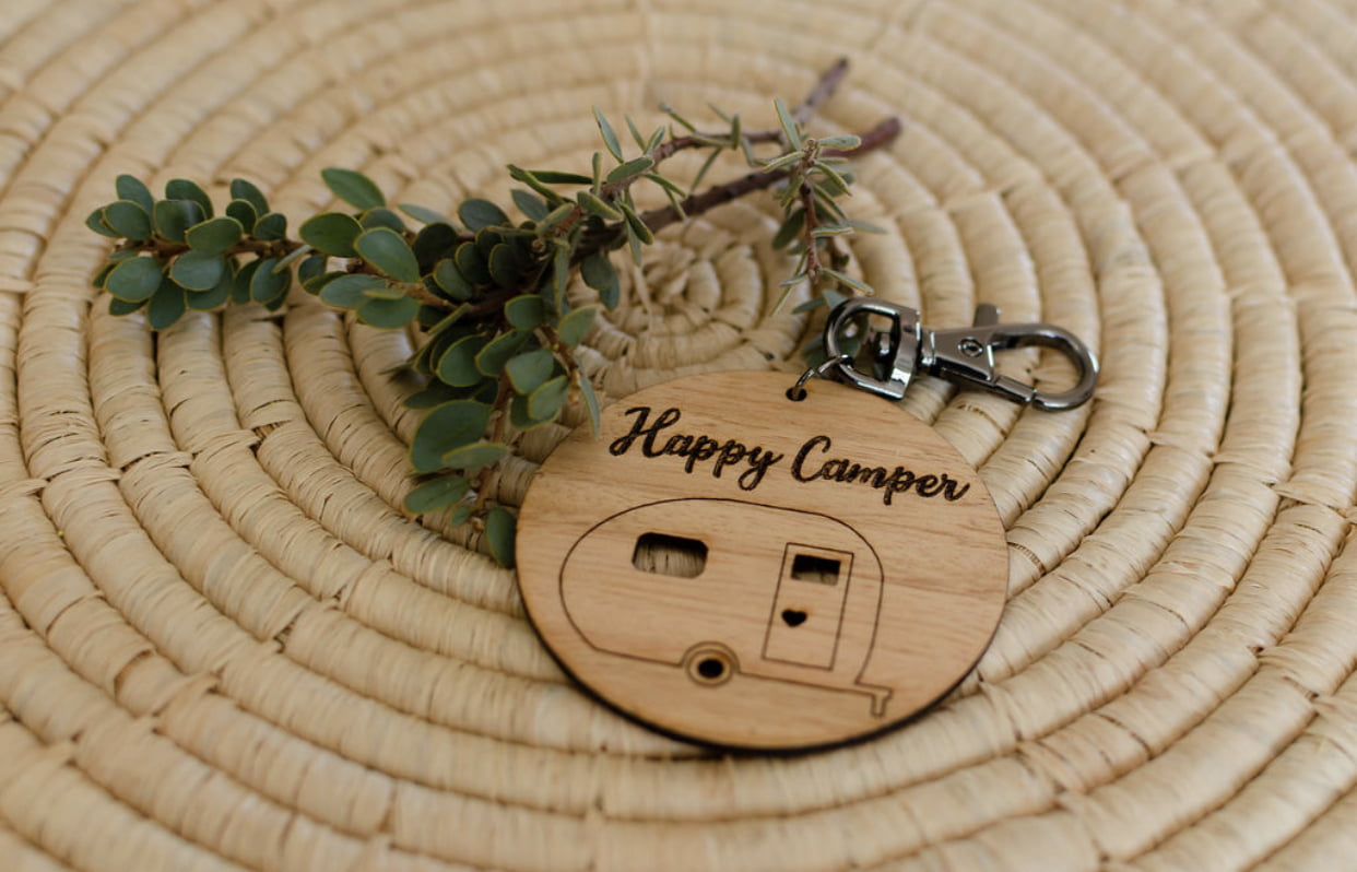 Happy Camper Keyring – Love Shack Giftware