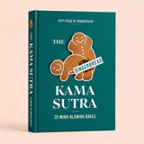The Gingerbread Kama Sutra hardcover baking book with gingerbread illustration on soft neutral background
