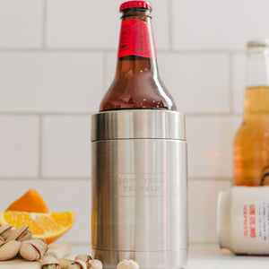 Love Your Travels Insulated Can Holder – Stainless Steel – Love Shack Giftware
