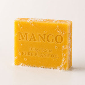Mango Soap Bar - 100g branding on a light background