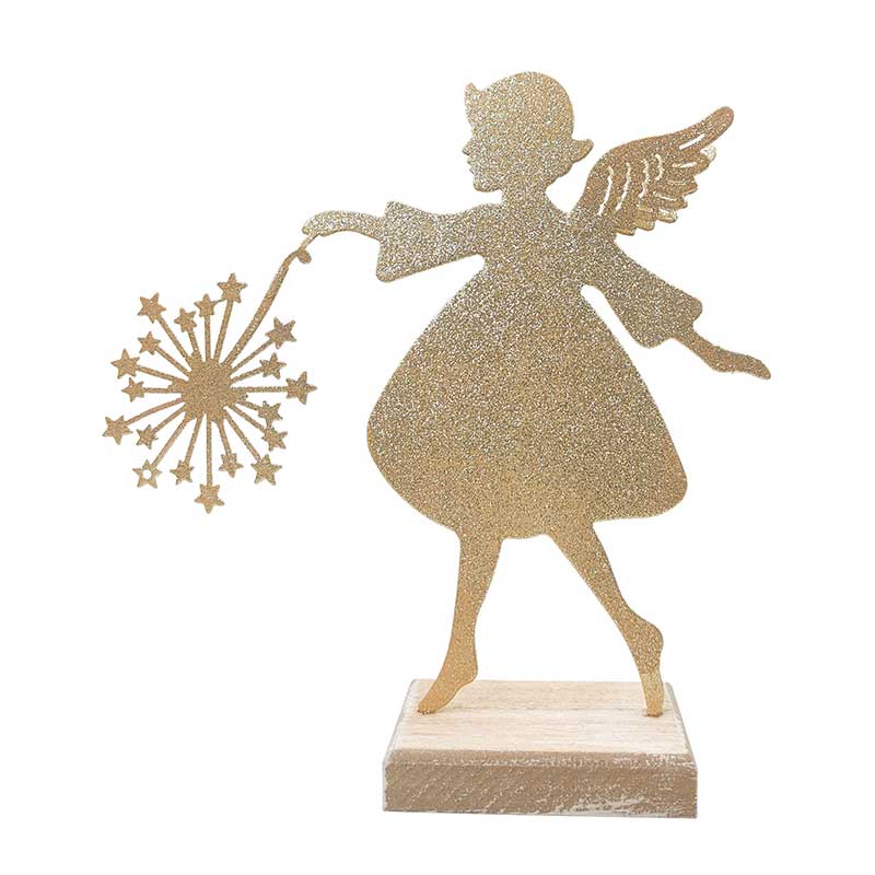 Metal Girl Holding Flower – Standing Decoration – Love Shack Giftware
