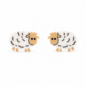 Mini Sheep Stud Earrings on a white background