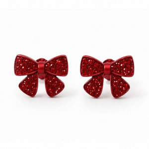 Mini Bow Stud Earrings on a white background
