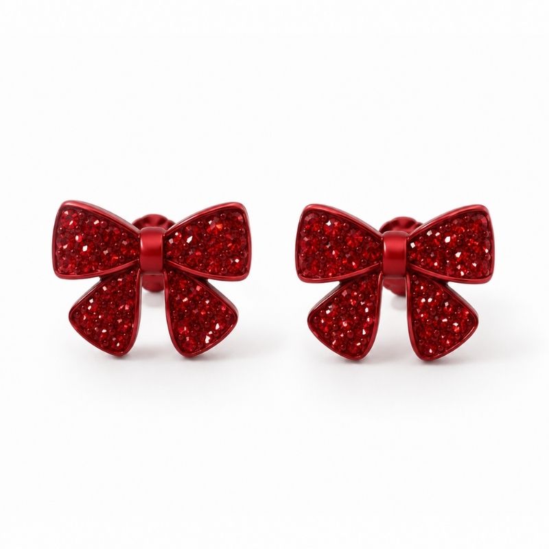 Mini Bow Stud Earrings on a white background