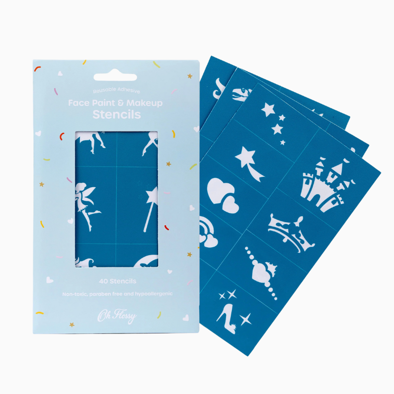 Oh Flossy Reusable Adhesive Face Paint & Makeup Stencils – Love Shack Giftware