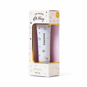 Oh Flossy Coconut Natural Lip Gloss for Kids in original packaging