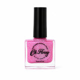 Oh Flossy Pink Glitter Kids Nail Polish bottle on white background