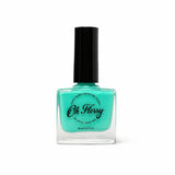 Oh Flossy Aqua Kids Nail Polish in vibrant aqua shade on white background