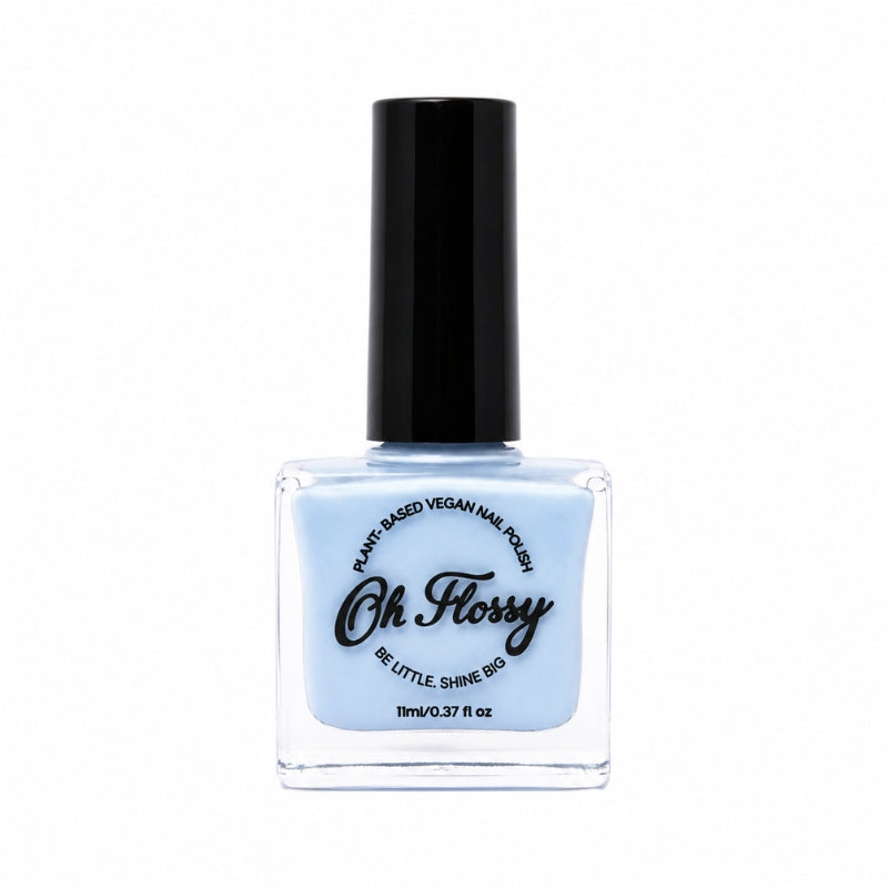 Oh Flossy Cream Blue plant-based vegan kids nail polish