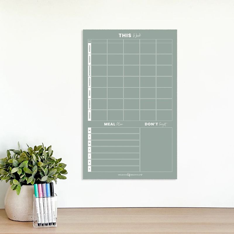 Organising Life Beautifully – Magnet Multi Planner with Calendar – Sage – Love Shack Giftware