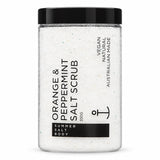 Summer Salt Body Orange and Peppermint Salt Scrub 350g tub on white background