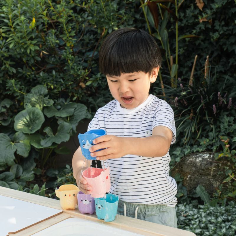 Toddler stacking animal cups toy by Tiger Tribe playtime activity