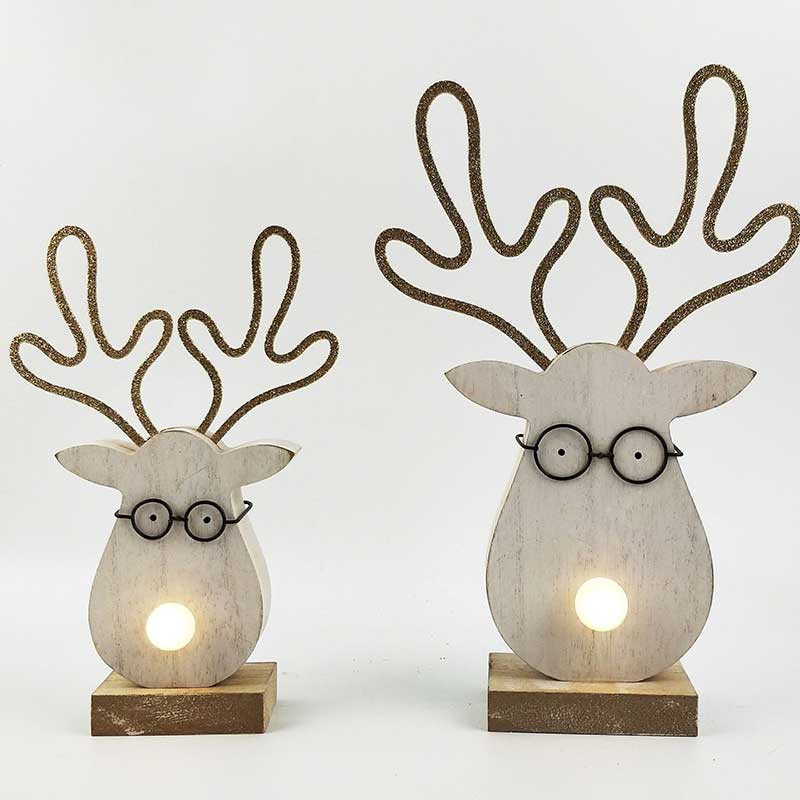 Reindeer with Glasses and Light up Nose – Love Shack Giftware
