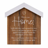 A Saddle & Bloom Home Blockword 'This is our Home; built with care and warmed by love.