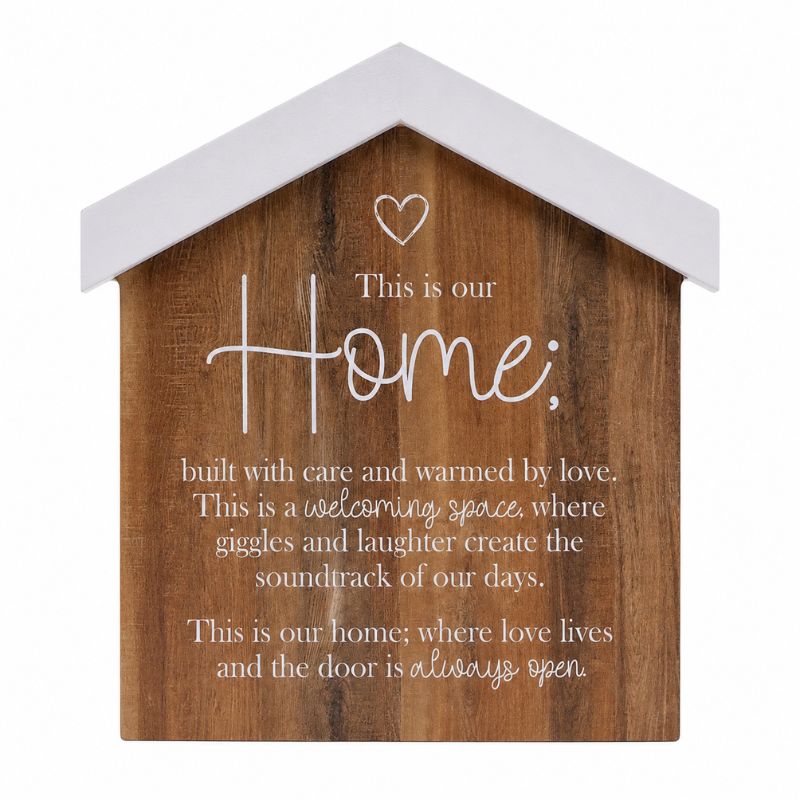A Saddle & Bloom Home Blockword 'This is our Home; built with care and warmed by love.