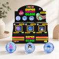 Smooshos Super Squeeze Glow Sea Animal retail display with three blue diamond sphere squishy toys