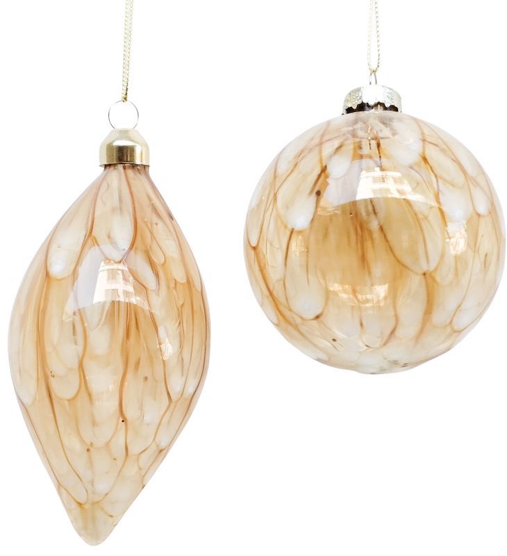Speckle Glass Teardrop & Bauble Hanging – Gold – Love Shack Giftware