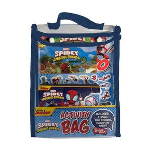 Spidey and His Amazing Friends Activity Bag with colorful graphics on a white background