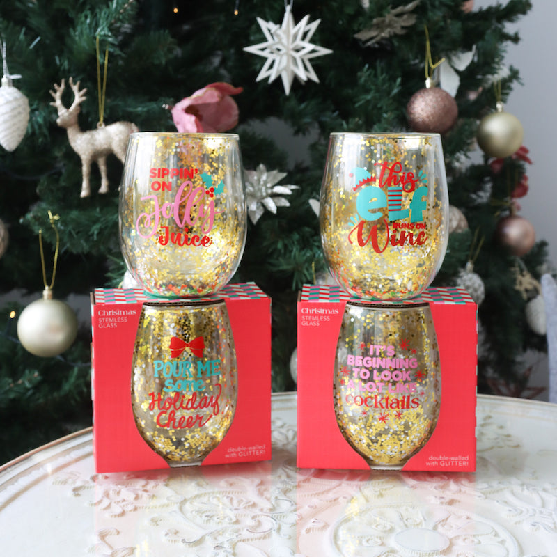 Splosh – Christmas This Elf Runs on Wine – Wine Glass 2 – Love Shack Giftware