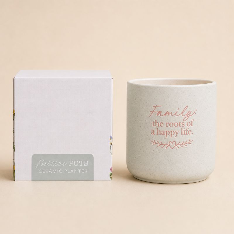 Set of Splosh positive pots in pastel colors with inspirational quotes