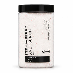 Summer Salt Body Strawberry Salt Scrub 350g tub on white background