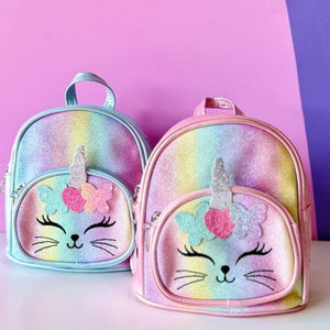 Sweet As Sugar Kittycorn Backpack -Blue & Pink - Love Shack Giftware