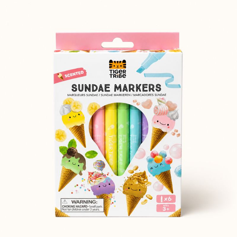 Tiger Tribe scented sundae markers set of 6 colorful pens