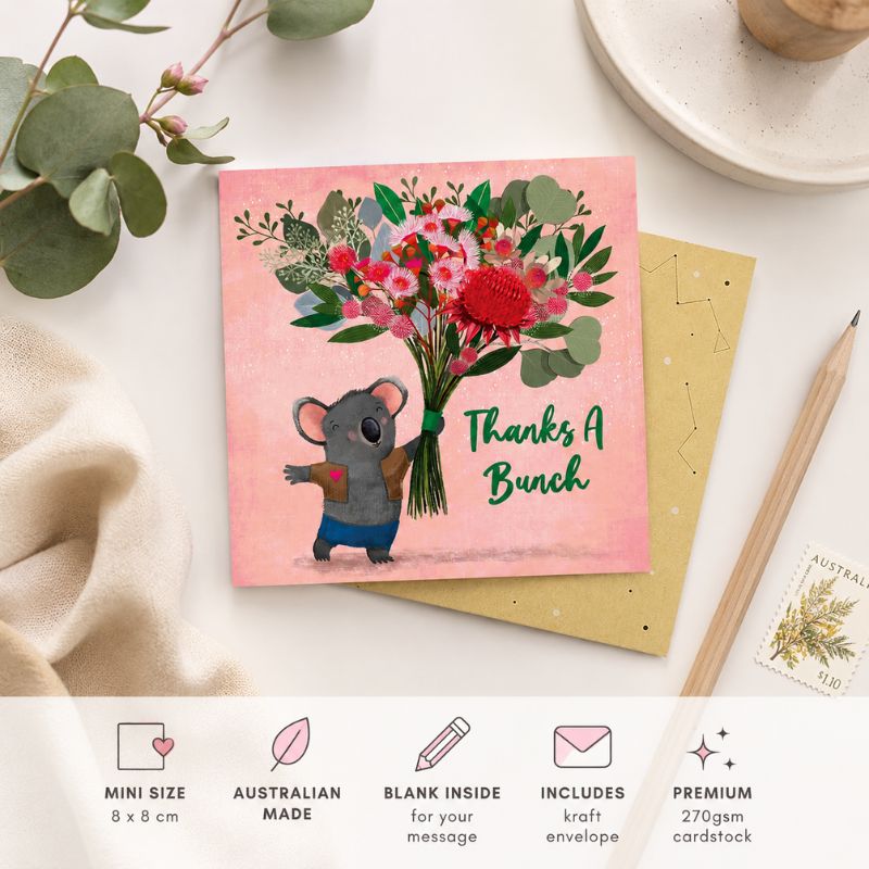 La La Land - Mini Card - Thanks a Bunch - Koala Bouquet
