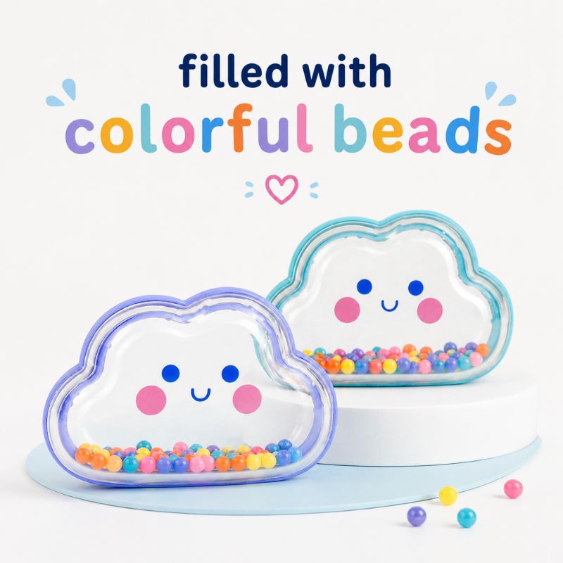 Tiger Tribe Bath Shakers Colourful Clouds bath toy filled with colorful beads inside