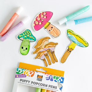 Kids art project using scented puffy popcorn pens