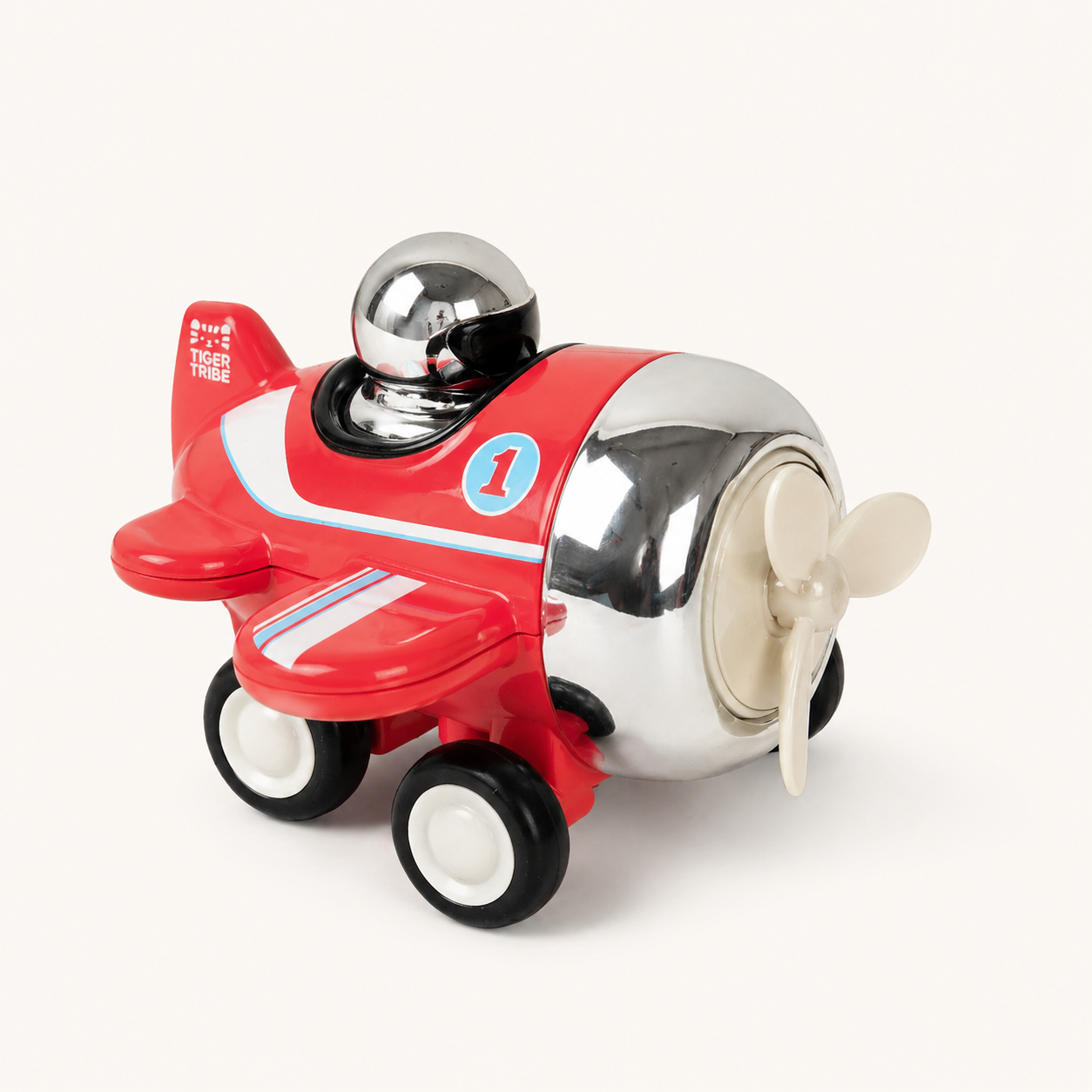 Tiger Tribe Presto Plane Swoop Red toy airplane on white background