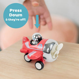 Tiger Tribe Presto Plane push toy press down and they're off