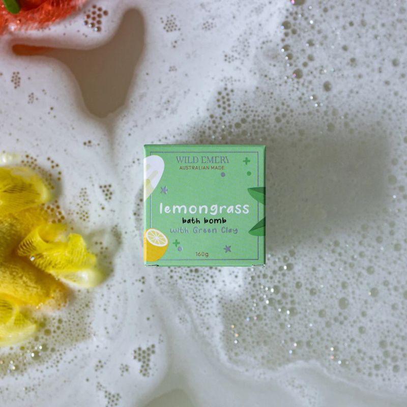 WILD EMERY Lemongrass Bath Bomb – Love Shack Giftware (1)