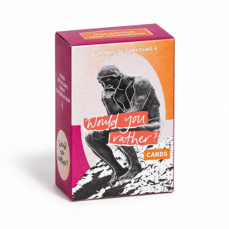Journey of Something Would You Rather card game box on white background