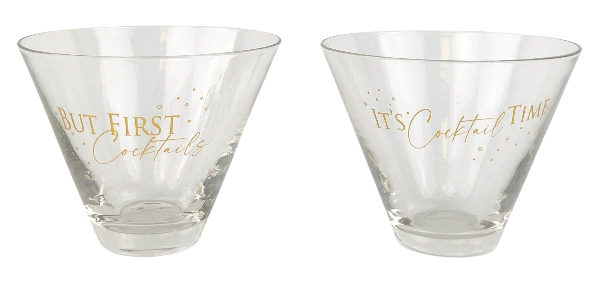 It’s Cocktail Time Cocktail Glass Gold (Set of 2) – Love Shack Giftware