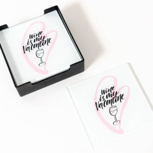 Valentine Wine Glass Coasters - Love Shack Giftware