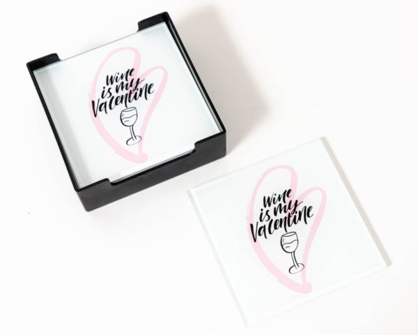 Valentine Wine Glass Coasters - Love Shack Giftware
