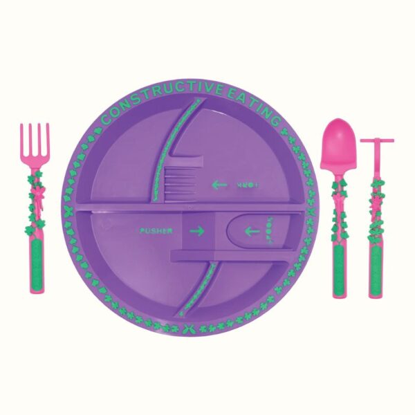 Constructive Eating - Garden Fairy Plate & Utensils 2 - Love Shack Giftware