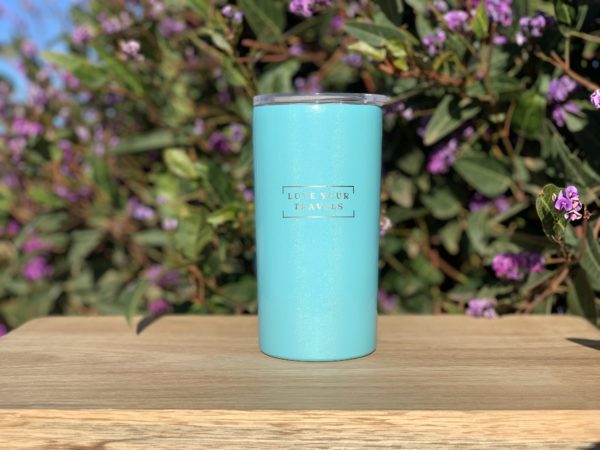 Love Your Travels Blue Glitter Travel Mug - Love Shack Giftware