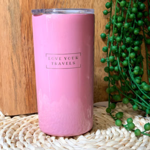Love Your Travels Pink Glitter Travel Mug - Love Shack Giftware