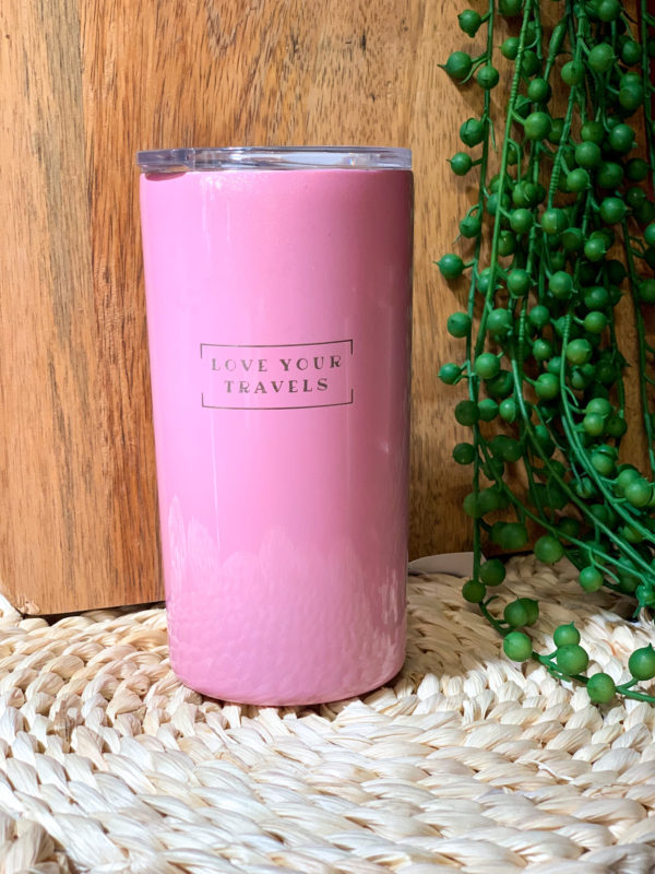 Love Your Travels Pink Glitter Travel Mug - Love Shack Giftware