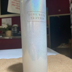 Love Your Travels White Glitter Travel Mug - Love Shack Giftware