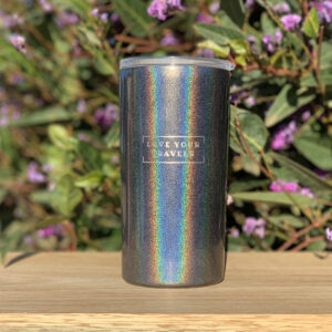 Love Your Travels Charcoal Glitter Travel Mug - Love Shack Giftware