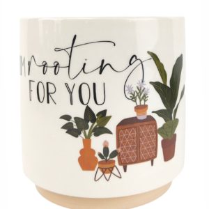 I'm Rooting For You Pun Planter Beige & Green Small - Love Shack Giftware