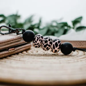 Bibsa Bead Silicone Bead Keychain Pink Dalmation - Love Shack Giftware