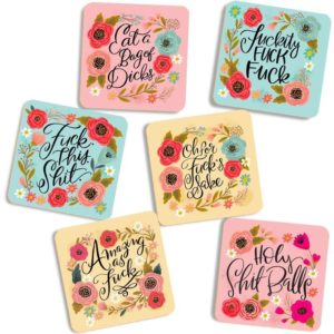 Pretty Sweary Table Coasters - Love Shack Giftware