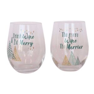 Drink Wine & Be Merry Wine Glass (Set of 2) - Love Shack Giftware