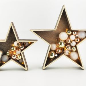Baubles in Star Standing Decoration White & Gold - Love Shack Giftware
